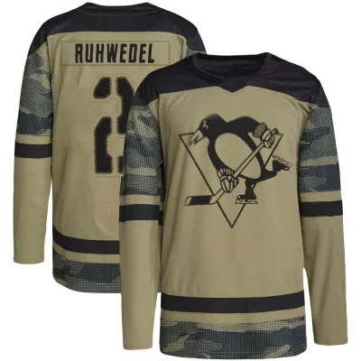 Men's Chad Ruhwedel Pittsburgh Penguins Military Appreciation Practice Jersey - Camo Authentic