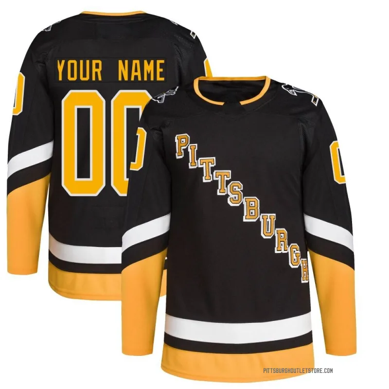 Men's Custom Pittsburgh Penguins 2021/22 Alternate Primegreen Pro Player Jersey - Black Authentic