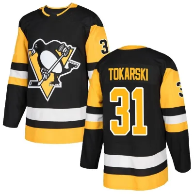 Men's Dustin Tokarski Pittsburgh Penguins Home Jersey - Black Authentic