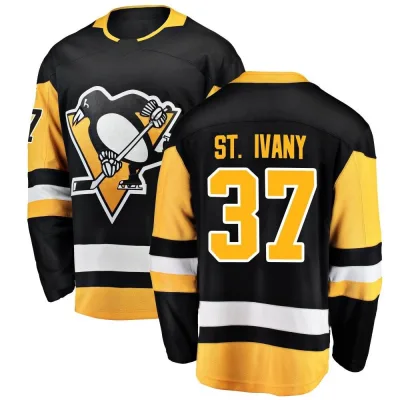 Men's Jack St. Ivany Pittsburgh Penguins Home Jersey - Black Breakaway
