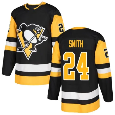 Men's Ty Smith Pittsburgh Penguins Home Jersey - Black Authentic