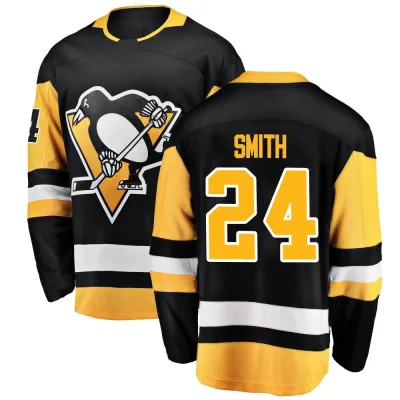 Men's Ty Smith Pittsburgh Penguins Home Jersey - Black Breakaway