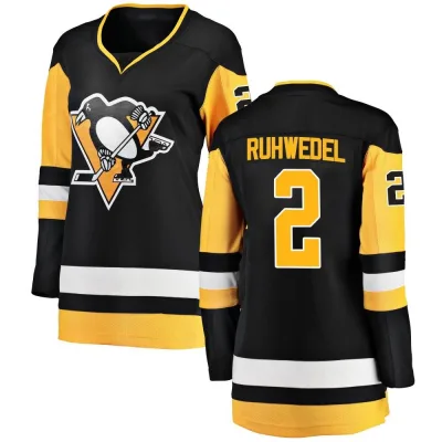 Women's Chad Ruhwedel Pittsburgh Penguins Home Jersey - Black Breakaway