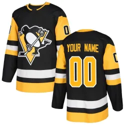 Youth Custom Pittsburgh Penguins Home Jersey - Black Authentic