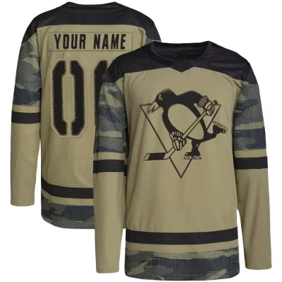 Youth Custom Pittsburgh Penguins Military Appreciation Practice Jersey - Camo Authentic